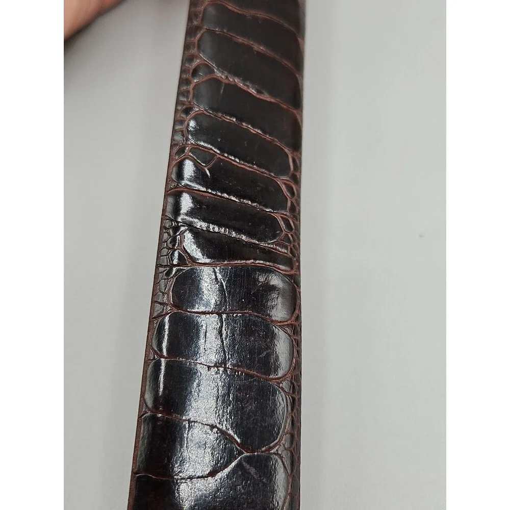 Genuine African Ostrich Leg Saddlebags Leather Brown Belt Made In USA 38